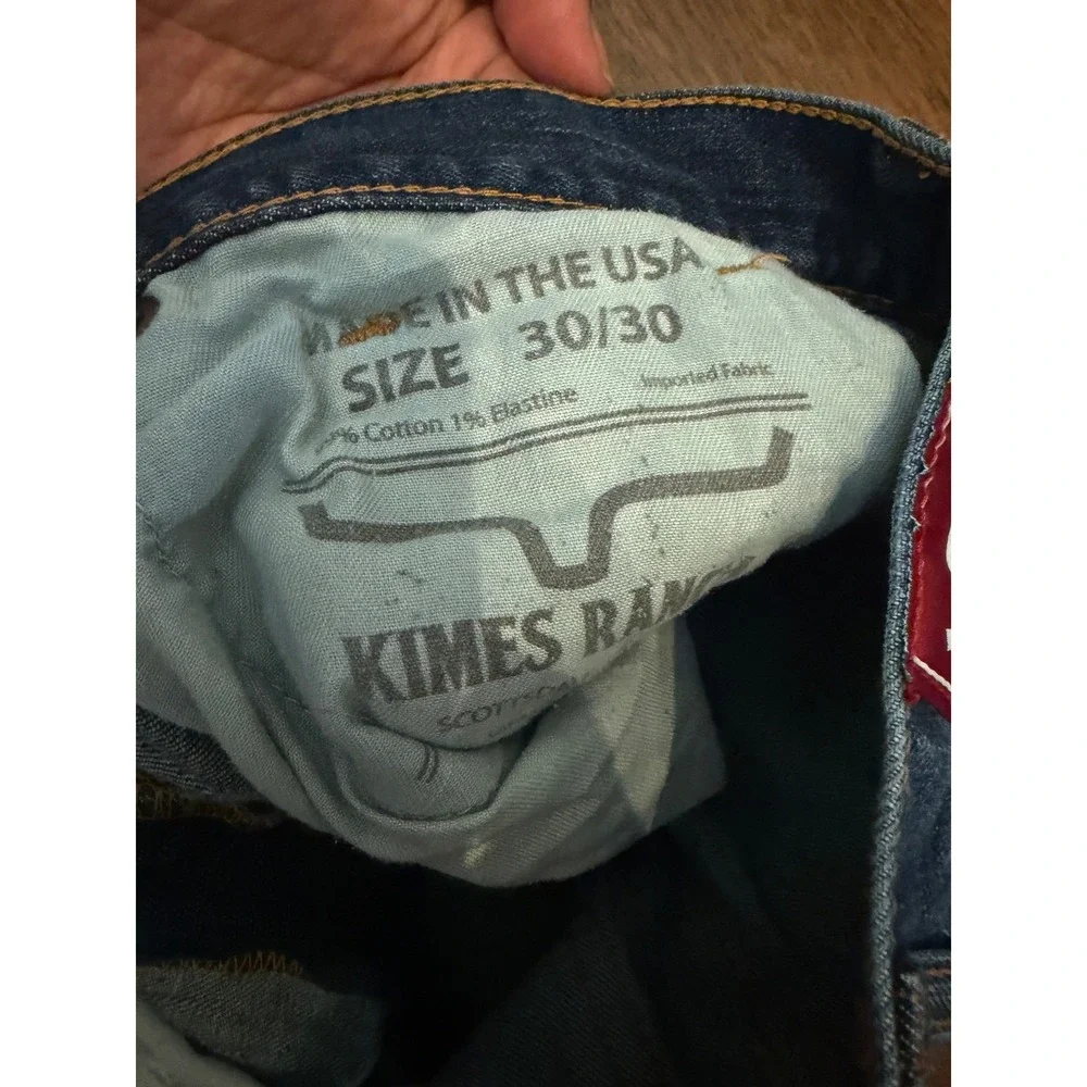 Kimes Ranch Roger Mens Jeans 30x30 Straight Leg Western Denim Blue Made in USA